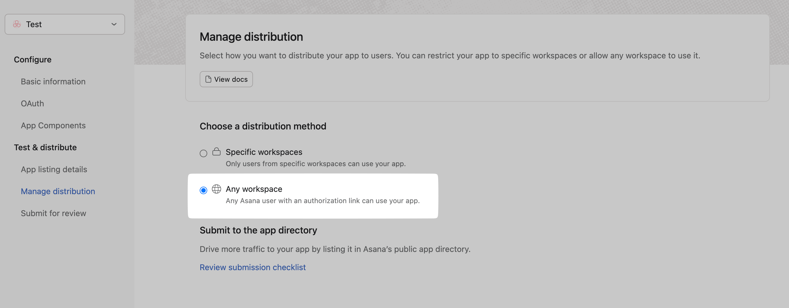 Enable multi-workspace install in Asana