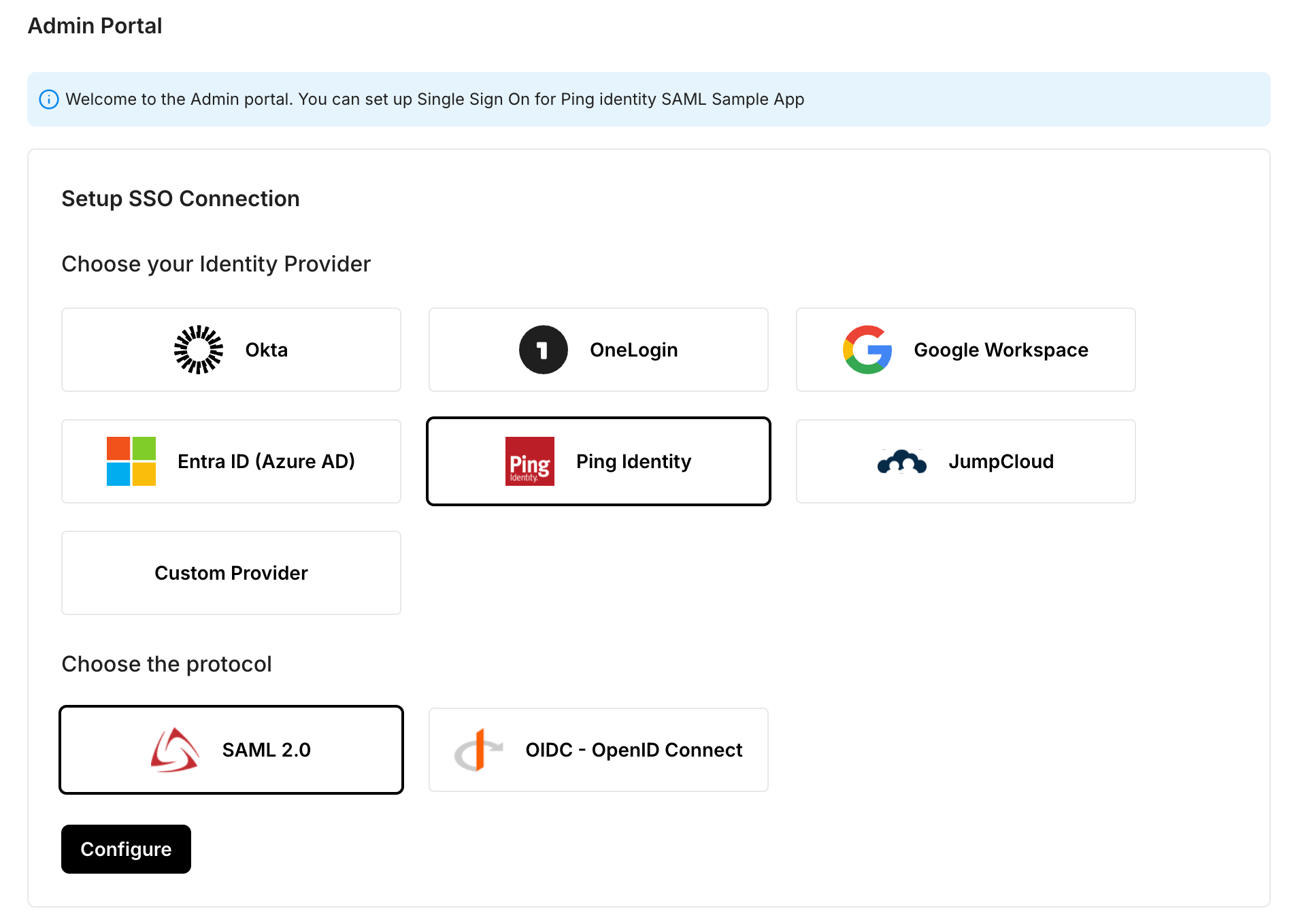 SSO Configuration Portal