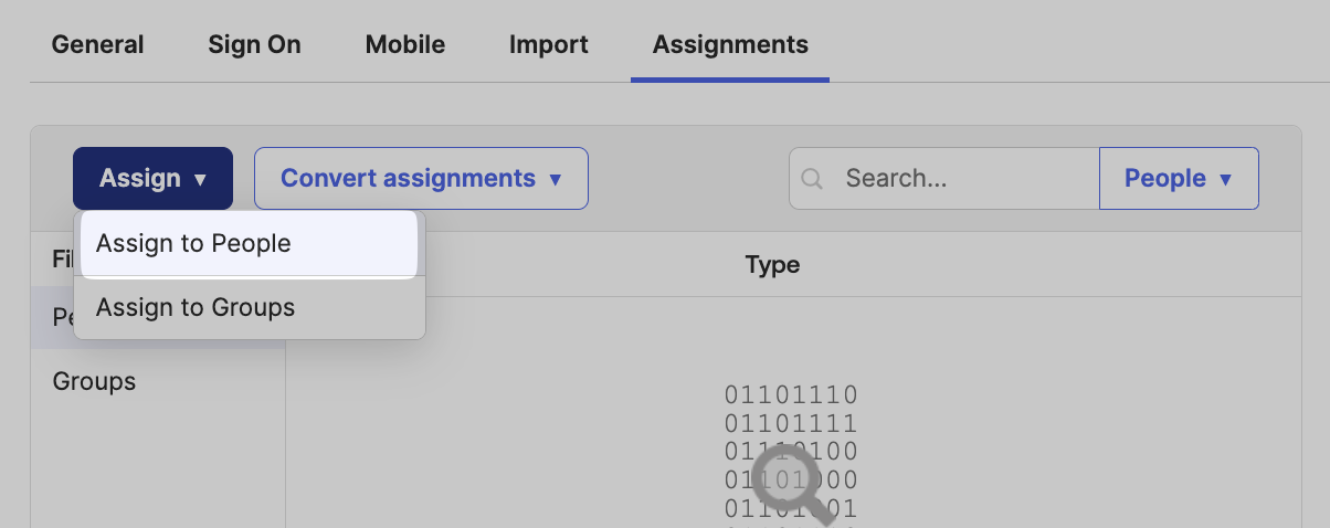Select Assign to People or Groups
