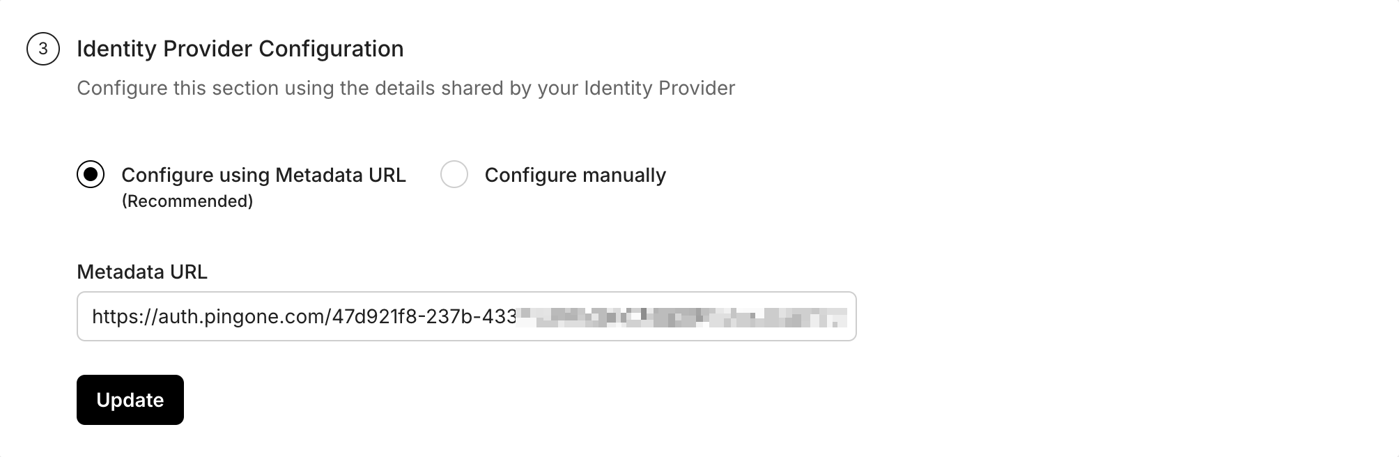 Configure using Metadata URL