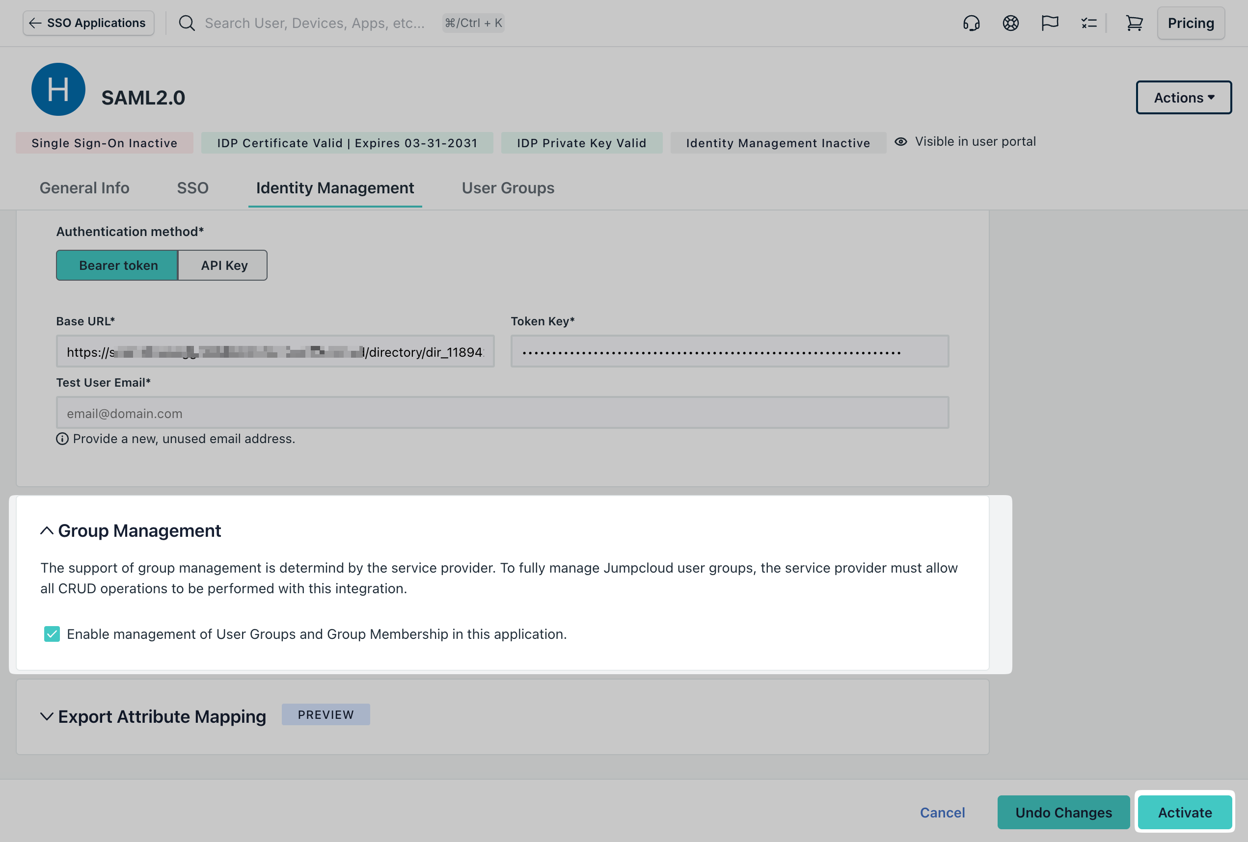 Provisioning Settings