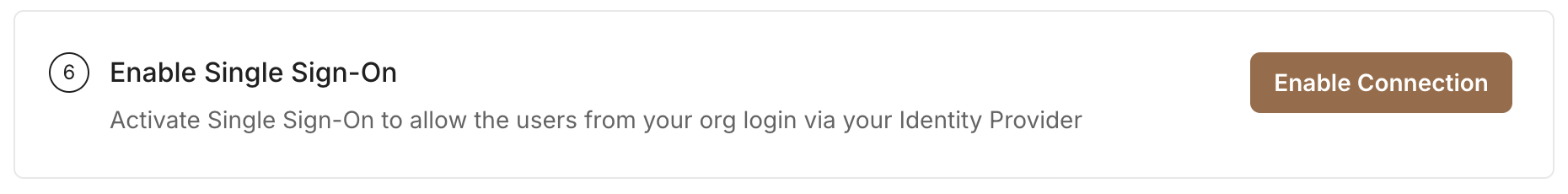 SSO Configuration Portal with Enable Connection button for OneLogin OIDC
