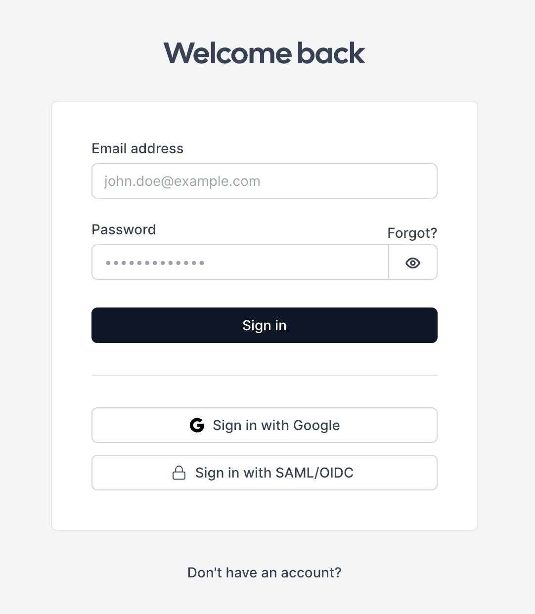 Explicit option for login with SSO