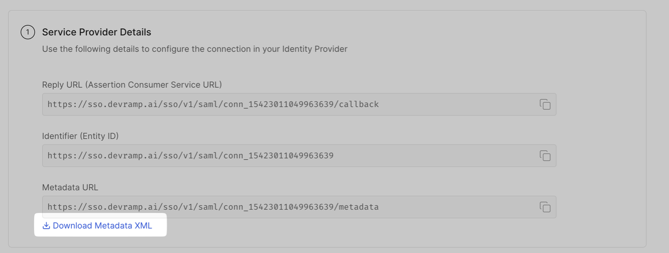 Download Metadata XML