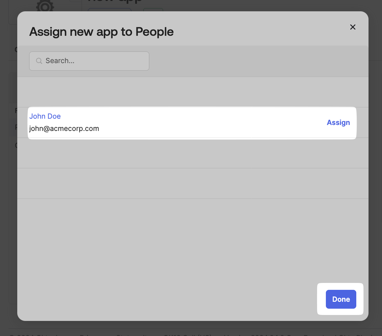 Assign specific individuals or groups to
app