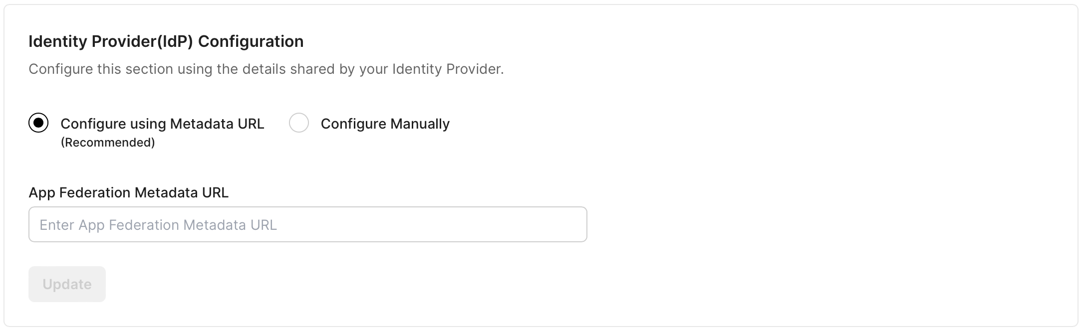 Paste Metadata URL on SSO Configuration
Portal