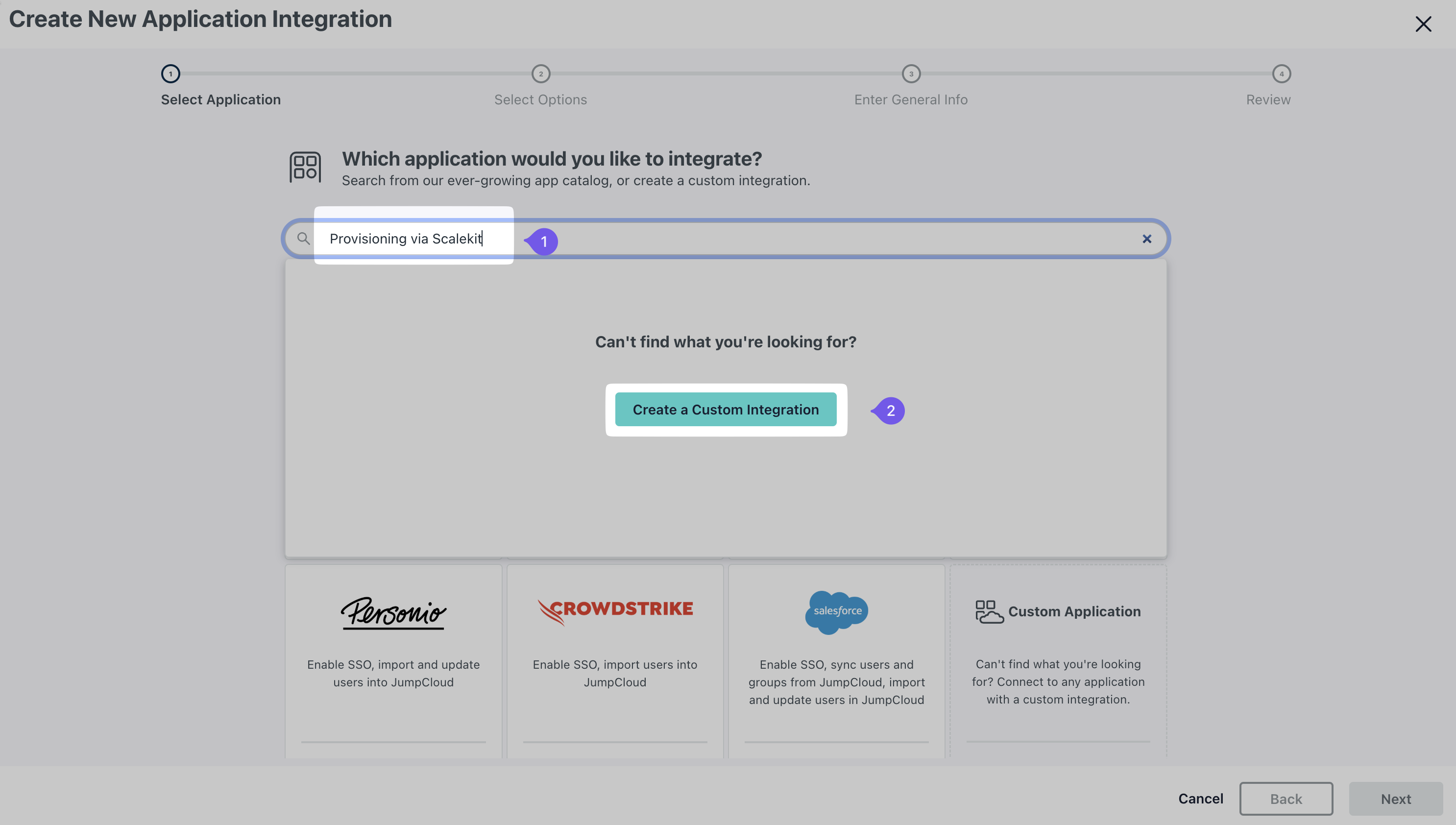 Application
Selection