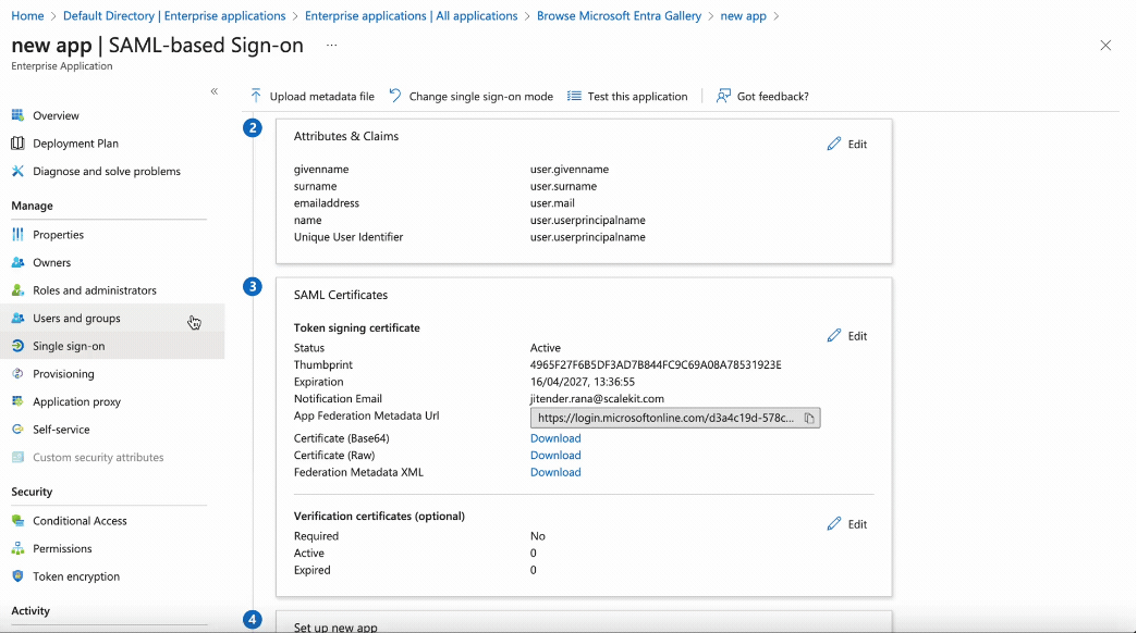 Assigning users and groups to your
application