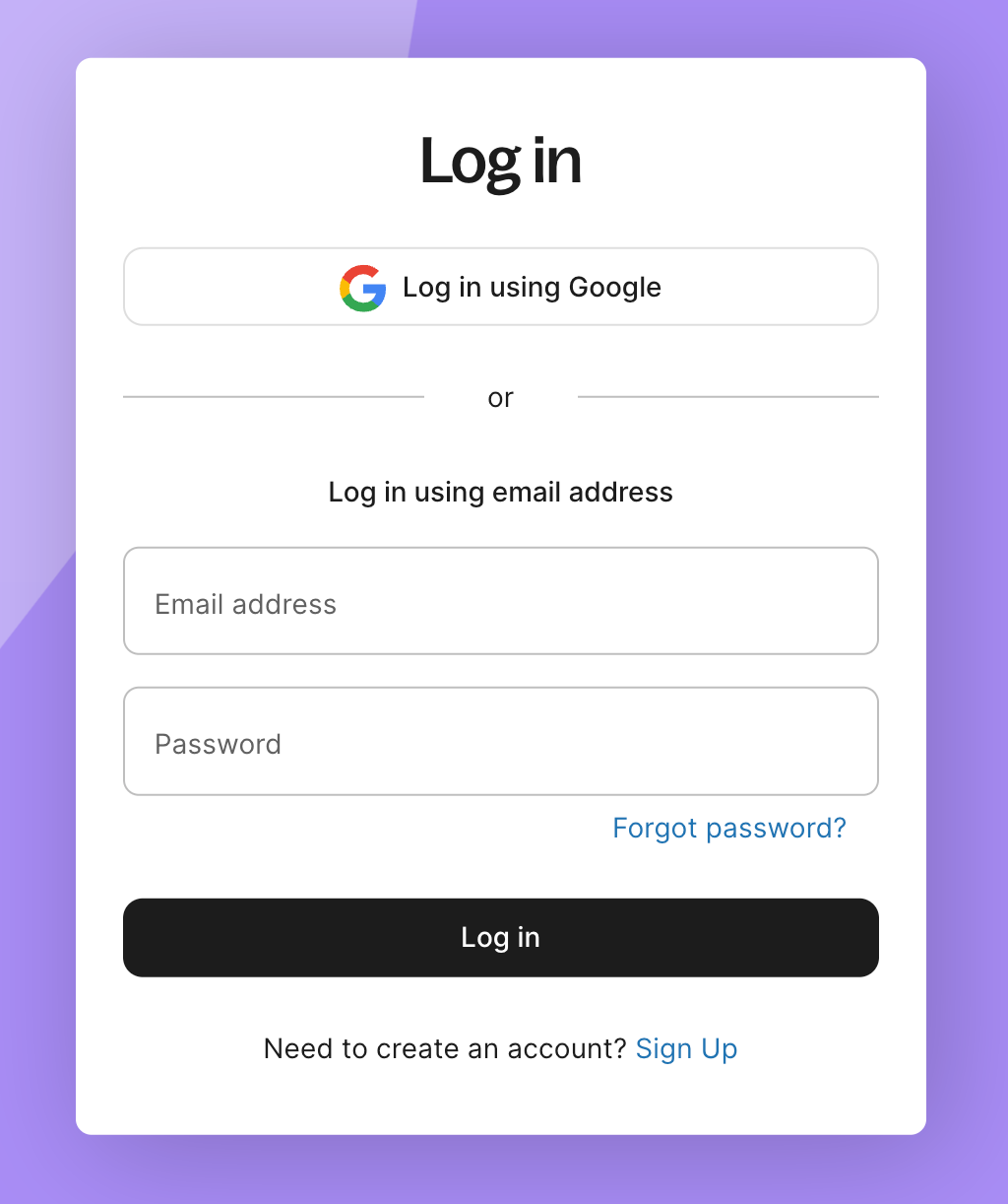 Simple Login
Page